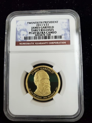 2011-S 20th President James Garfield Proof Dollar-NGC PF 69 Ultra Cameo 