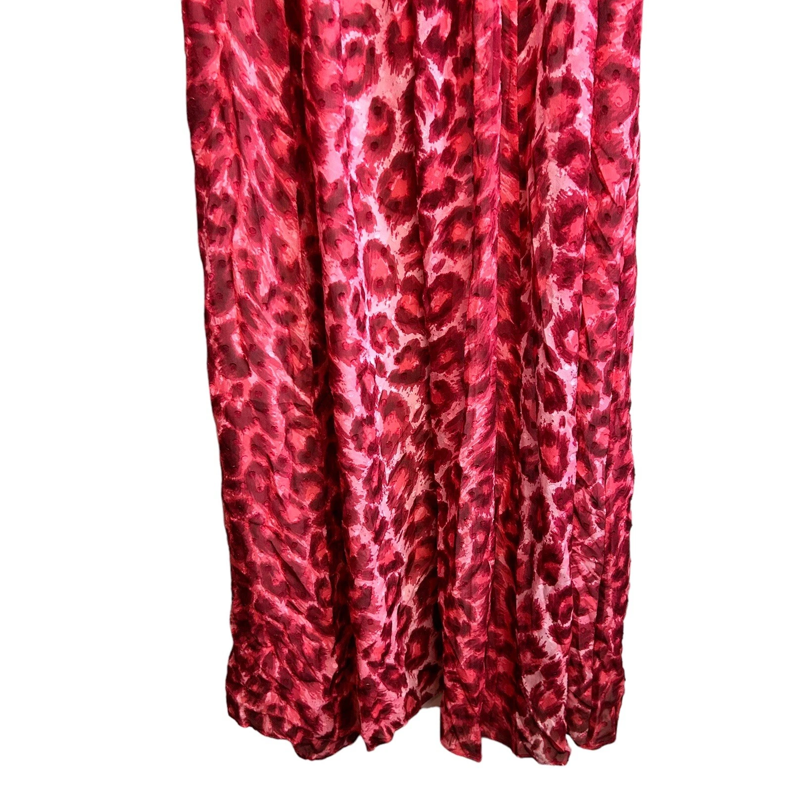 Abito midi Kate Spade New York donna 14 rosso rosa leopardato linea principale pantera seta