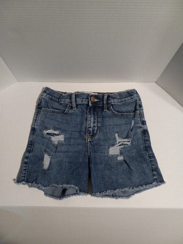 ABERCROMBIE and Fitch KIDS High-Rise Medium Wash Bike Short, Big Girls 13/14