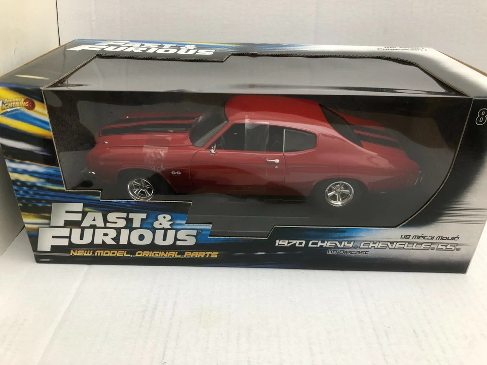 JOHNNY LIGHTNING FAST & FURIOUS 1970 CHEVY CHEVELLE SS RED 1:18 DIECAST MODEL 34 - Image 2 of 4
