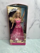 Pretty Princess Barbie Doll 2001 Mattel 52771 NRFB pink gown tiara curly hair