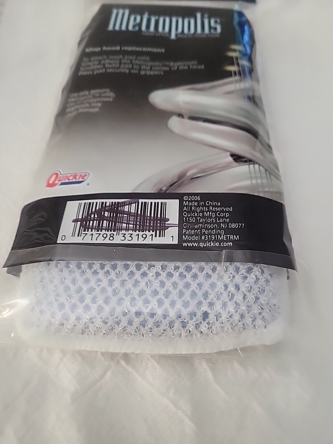 New  Quickie Metroplis Mop Head Replacement Bathroom Scrubber Refill Pad