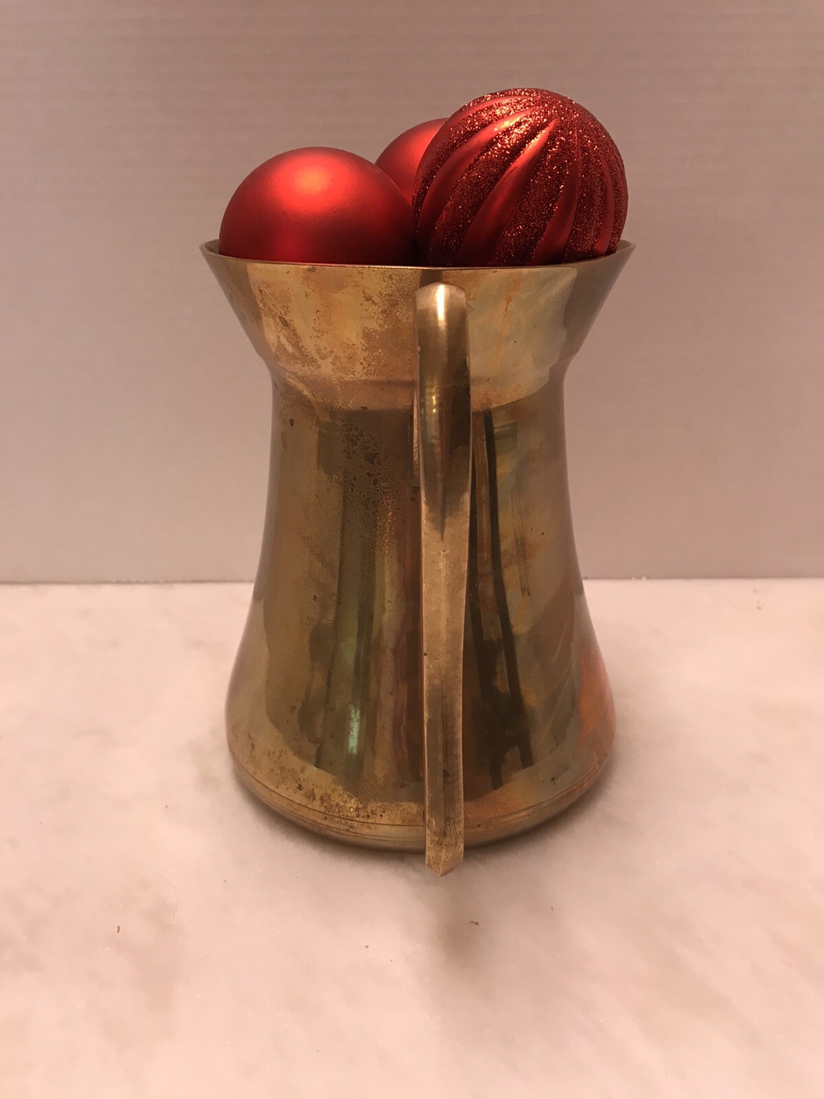 Brass Pitcher Vase Decor with Handle