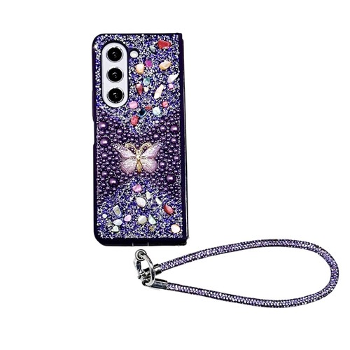 Bling Colorful Diamond Gem Butterfly Strap Case For Samsung Galaxy Z Fold7/6/5/4 - Picture 5 of 27