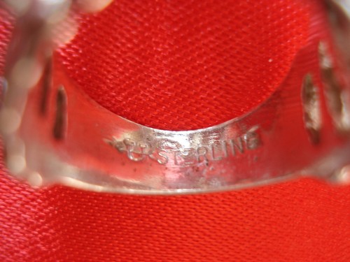 Vintage Sterlingsilber Diadem Krone Damen Ring Band Größe 6,5 Glassteine Uncas Marke - Bild 3 von 7