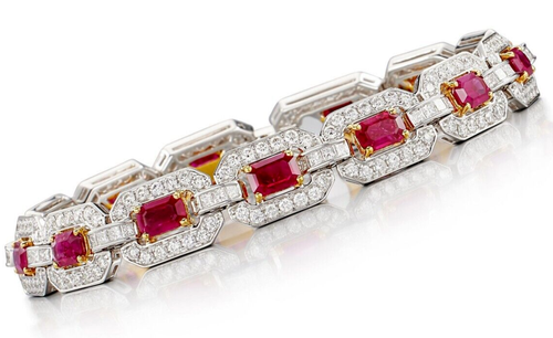 Bracelet Tennis Or Blanc Rubis main image 1