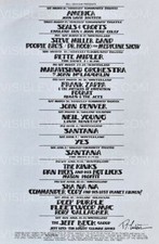 Jeff Beck Frank Zappa Fleetwood Mac Concert Menu Handbill 1973 Randy Tuten Si...