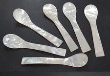6 Stück Perlmuttlöffel ca. 6 cm als SALZLÖ...