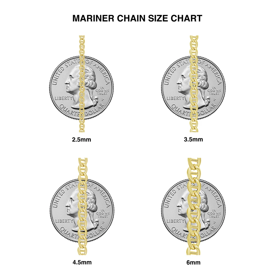 Hollow Mariner Chain Necklace Real 10K Gold Bonded 925 - Image 4 of 4