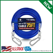 Dog Leads for Yard 35Ft 45Ft 55Ft 65Ft  Dog Tie Out Cable Runner Steel