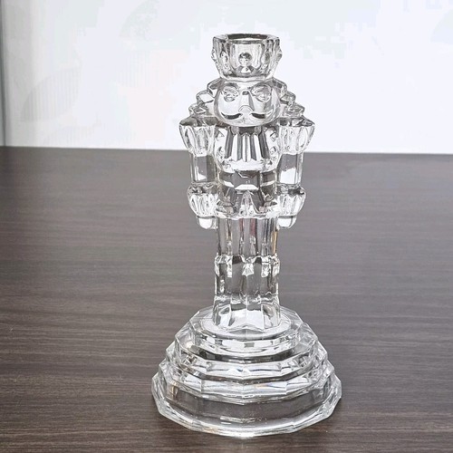 Vintage Crystal USA Nutcracker Candle Taper Holder Christmas
