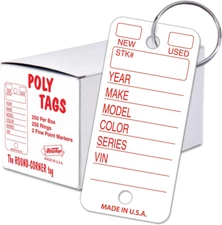 Etiquetas para llaves de plástico Versa-Tags, diseño a prueba de desgarros