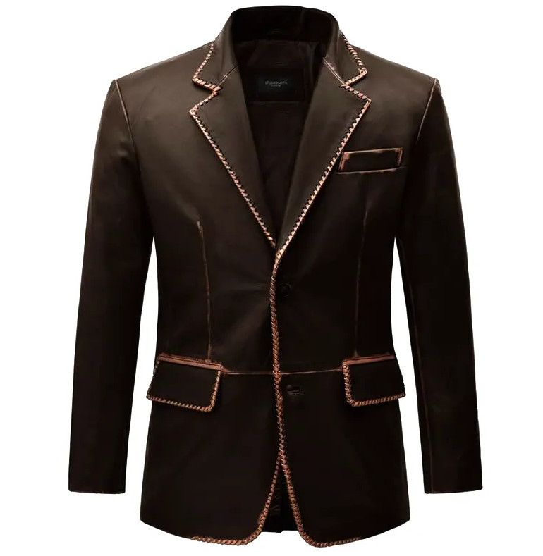 Men Dark Brown Leather Blazer...blazer men, blazer, blazer dress, valentine gift