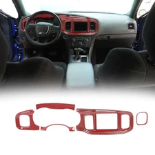 8.4Inches Central Dashboard Panel Decor Cover for Dodge Charger 2015+ Red Carbon