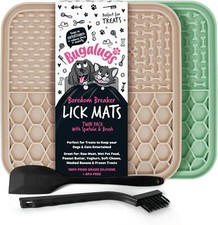 Bugalugs Boredom Breaker Lick Mat Set 100% Food Grade Silicone Dog Mat Twin Pack