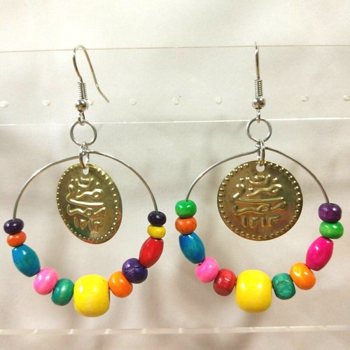 Pendientes únicos de cuentas de madera hechos a mano del vientre y uso 788 eBay