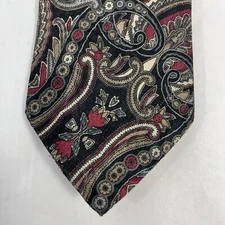 Geoffrey Beene Mens Tie 3.75 in W x L 56 in poly 90 Silk 10 Black Red Gray