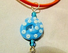 BLUE TENTACLE PENDANT OOAK Octopus Charm Squid necklace Sea life Beach Themed