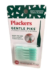 Gentle Removes Food/Plaque Gentle Piks W/ Flexible Rubber Bristles-Plackers(20ct
