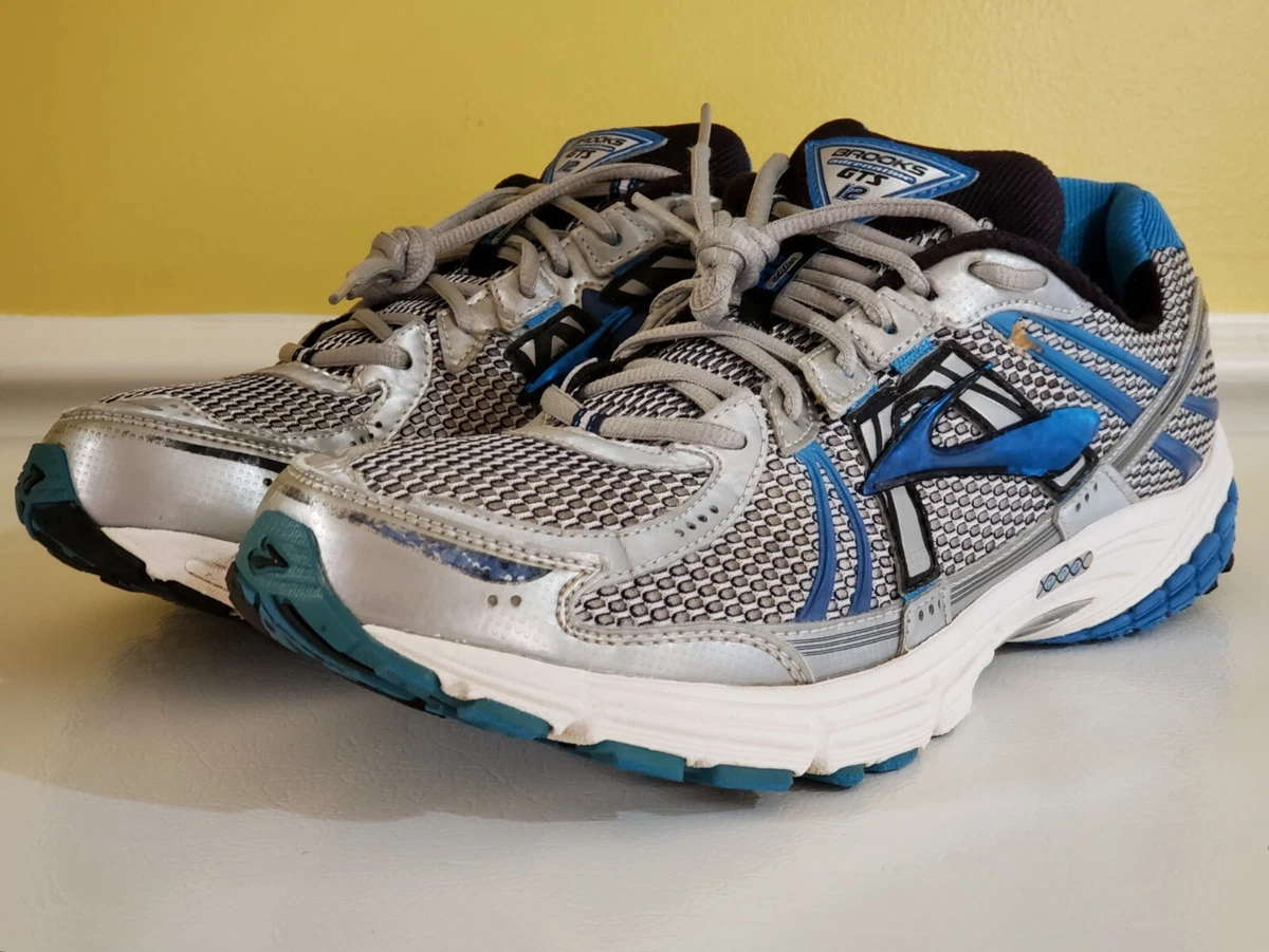 BROOKS Adrenaline GTS 12 Men s Running Shoe 13M Silver Blue eBay