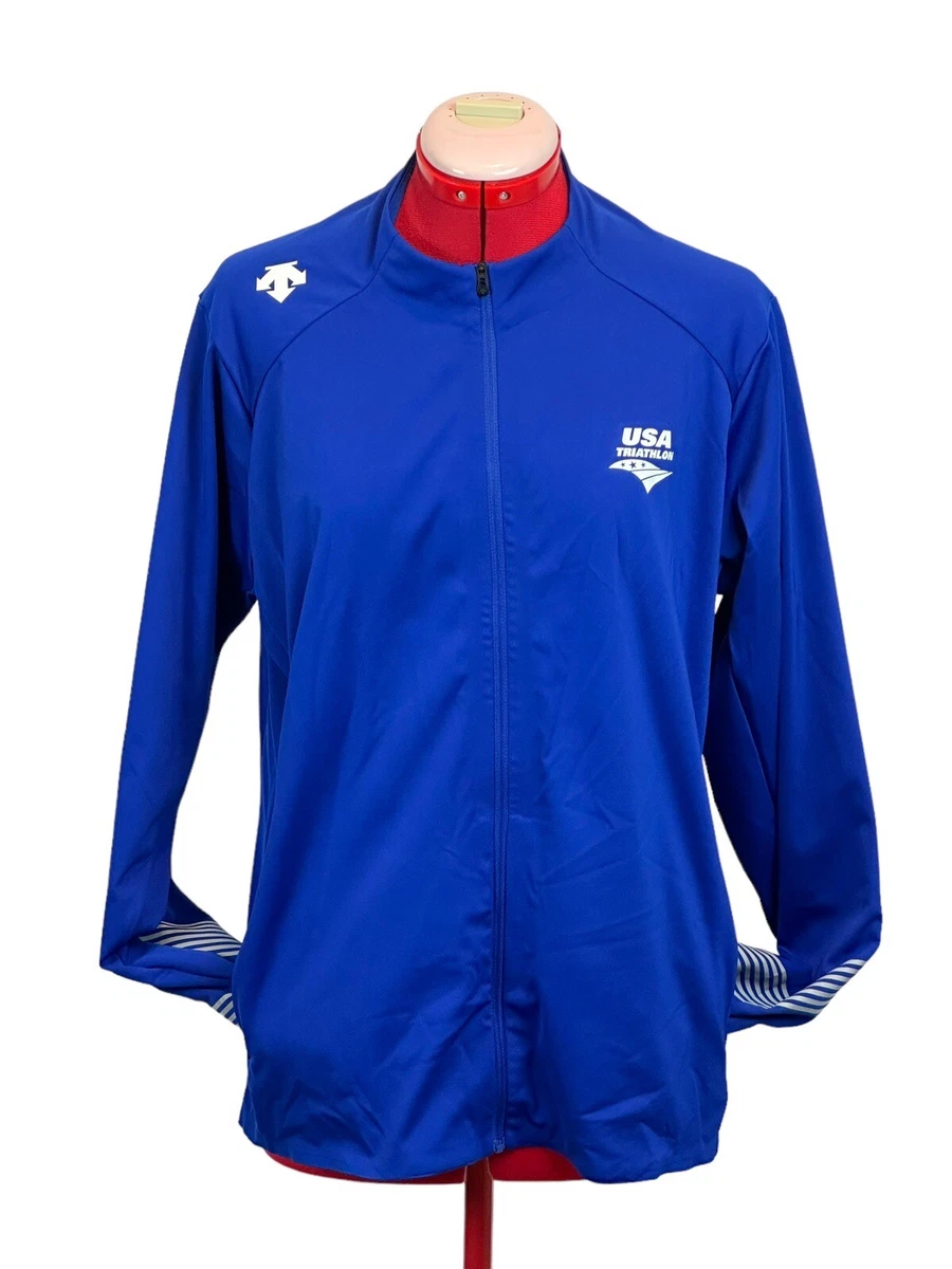 Descente USA Triathlon Team LARGE Blue Jacket Softshell Running