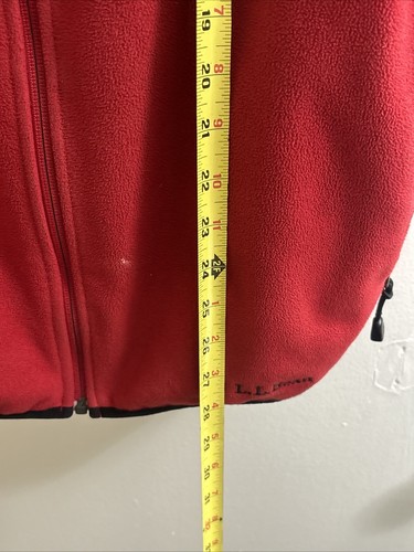 Vtg 80's / 90's L.L Bean Men's Red Black Zip Up Fleece Vest Medium FREE SHIP - Picture 12 of 17