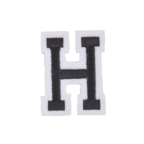 Varsity Letter Iron On Patch/Badge/Applique/Transfer A-Z Alphabet Black/White - Picture 8 of 12