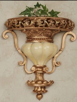 Touch of Class Chalmette Wall Shelf Gold/Ivory Victorian Style Ornate Decor