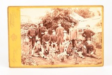 1890s Cabinet Card 6 x4  Albumen Photo - Victorian Group Portrait in Garden V29