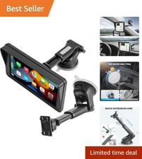 Suction Cup Car Mount for 7-11 Inch CarPlay Screens with Adjustable Arm