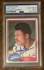 Rudy Law 1981 Topps #127  Auto Autograph Signed PSA/DNA Dodgers Champions *RARE*