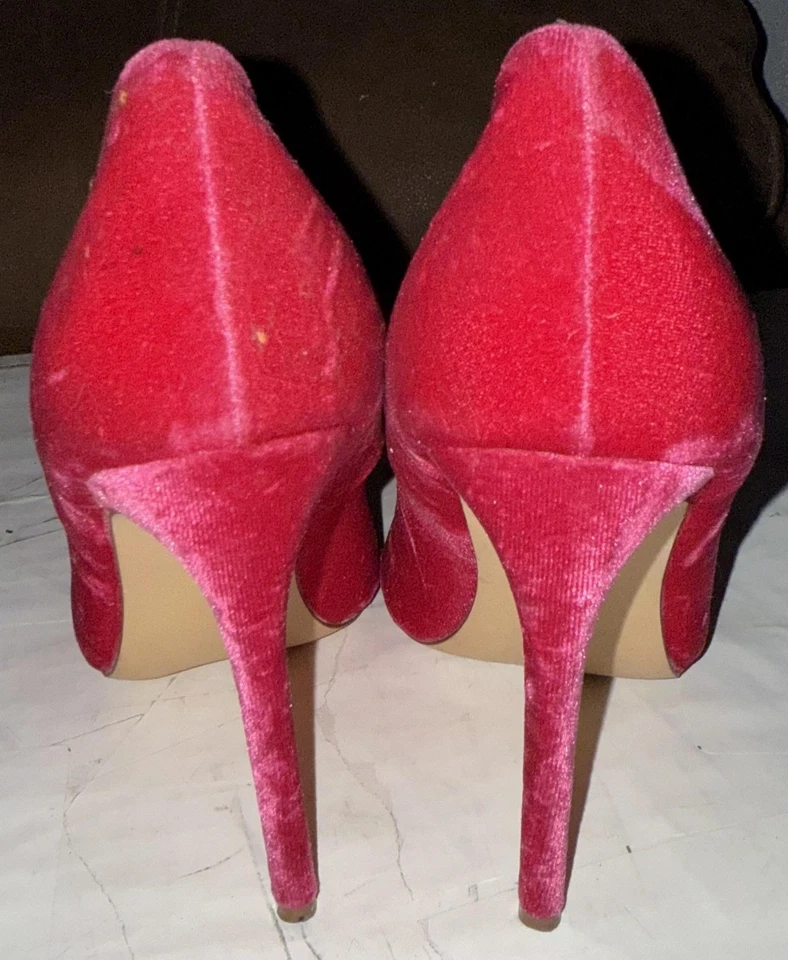 Zapatos de salón de vestir Liliana para mujer talla 8 terciopelo punta tacón alto aguja Foto 3 de 4