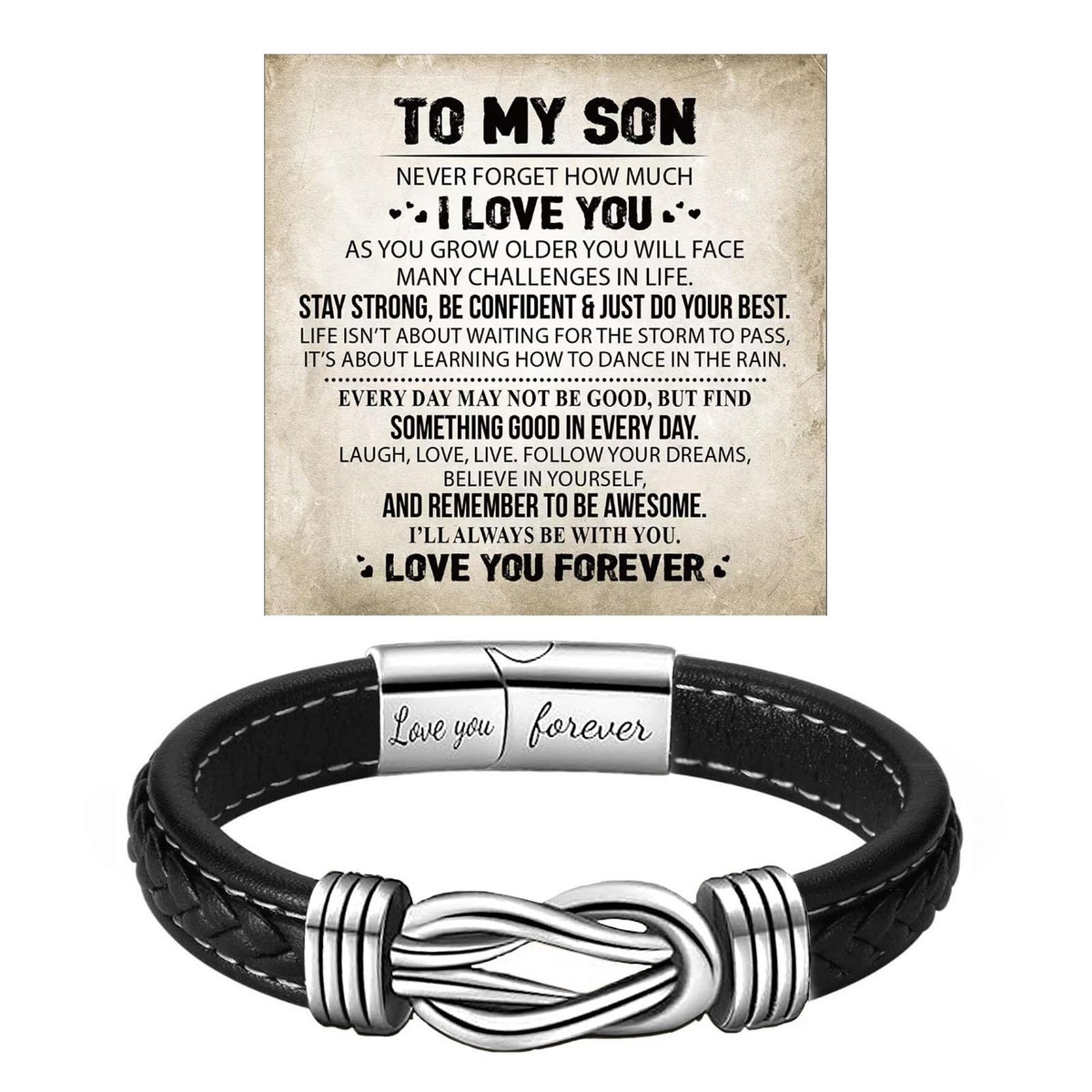 Gift Engraved Bracelet For Son Infinity Knot Bracelet To My Son