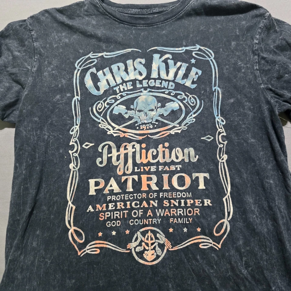 Camisa AFFLICTION Chris Kyle American Sniper Warrior Spirit Live Fast Para Hombres Mediana Foto 2 de 4