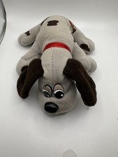 Vintage 1986 Tonka Pound Puppies 7 Plush Gray Black Ears Red Collar