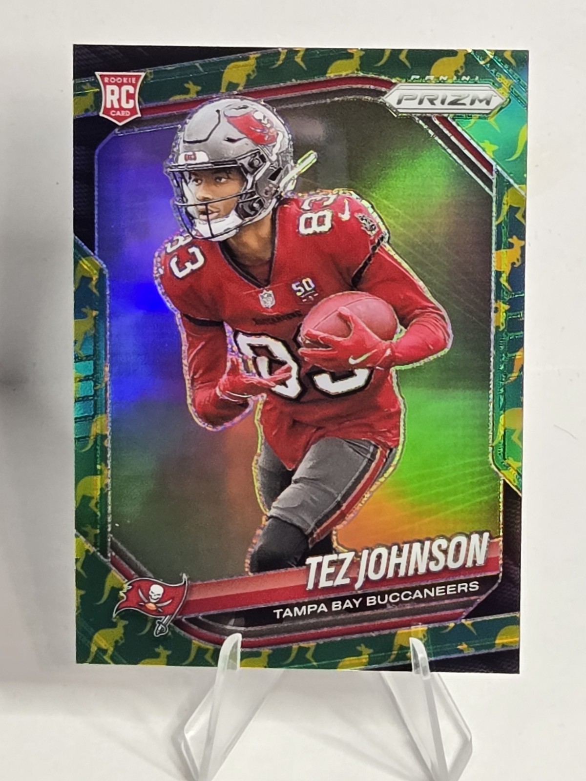 2025 Panini Football Prizm Tez Johnson Kangaroo /61 #381 RC Tampa Bay Buccaneers