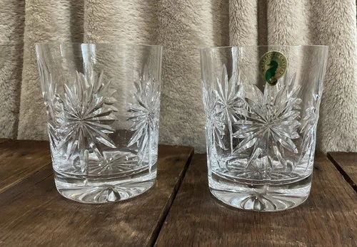 VTG Set of 4 Waterford Crystal “Congratulations” Double Old Fashioned DOF Signed