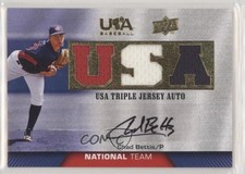 2009 USA Baseball Box Set Triple Jersey National Team Chad Bettis Auto 0o9