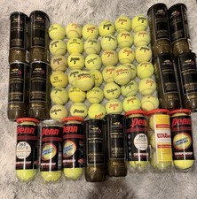 86 Tennis Balls 4 Wilson 3 Pack Cases Are Sealed The Rest Are In Mint Condition