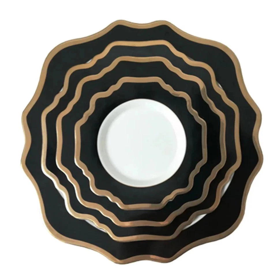 Black Gold Edged Design Geschirrset
