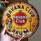Flat, Vintage Havana Club Rum Label Replica Cuban Tin Metal Signs Home Décor 8x8