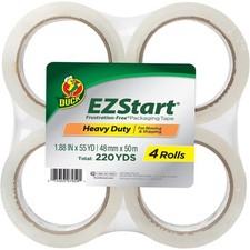 Duck EZ Start 1.88 in. x 54.6 yd. Clear Acrylic Packing Tape, 4-pack