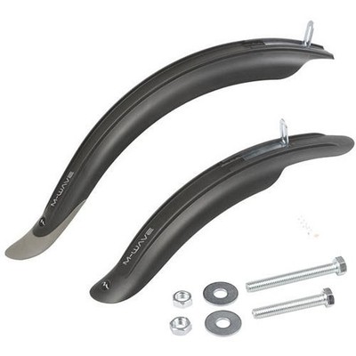 M-WAVE Steckblech Set MUD MAX KIDS 16-20 Zoll Schwarz Kunststoff