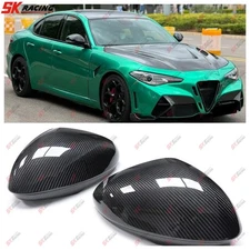 Fit For Alfa Romeo Giulia 17-25 Dry Carbon Fiber Rearview Side Mirror Cap Cover