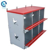 Chicken Nesting Boxes - 6 Compartment Metal Poultry Nest Box Wall Mount US