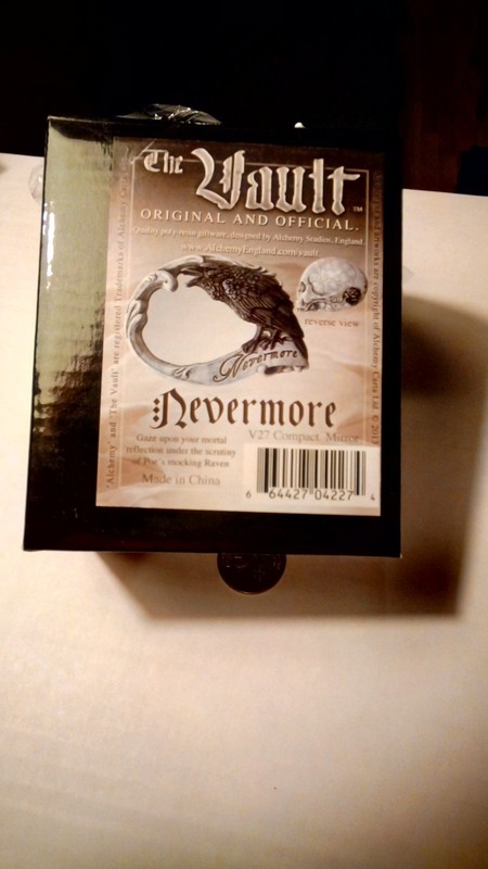 Alchemy of England - Raven Nevermore Skull Compact Mirror - 3.25x2.75" - New
