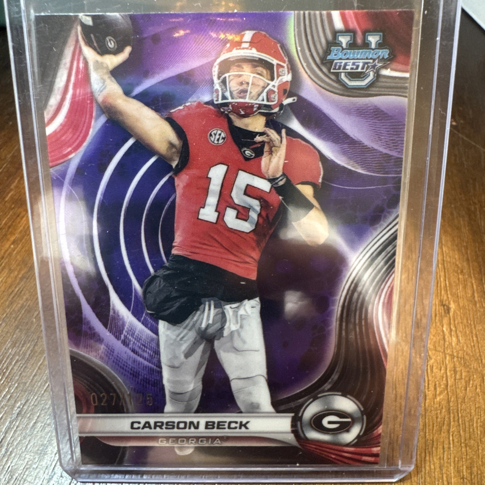 2024 Bowman's Best University - Carson Beck #4 Purple Refractor /125 (RC)