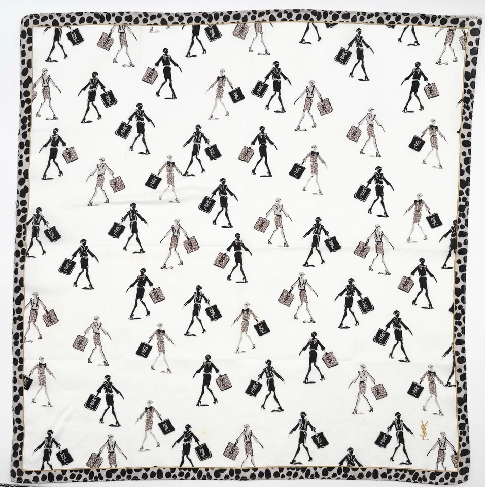 YSL Yves Saint Laurent леопард печать шарф девочка с сумка для покупок произведение искусства Y2K - Изображение 2 из 4