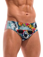 Fashionable Cartoon 3D Print Men's Swim Briefs