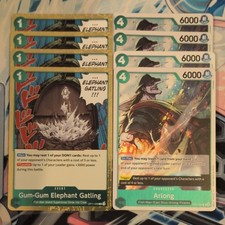 4 x Gum-Gum Elephant Gatling OP11-038 R & 4 x Arlong OP06-023 R One Piece Mint 